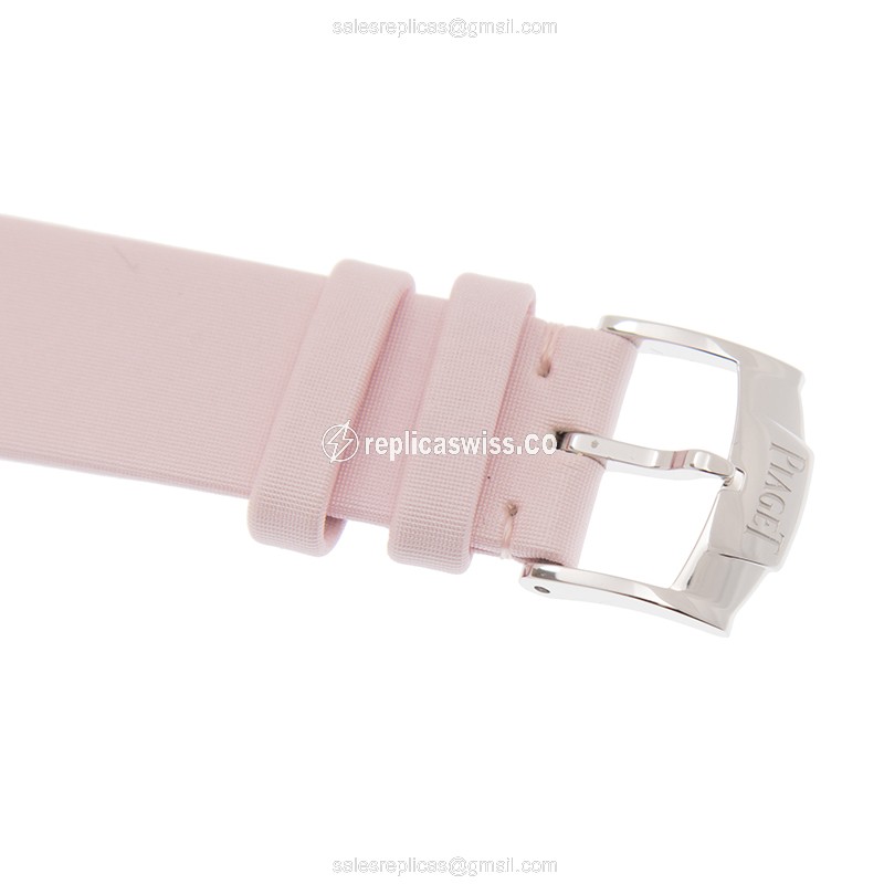 Piaget ALTIPLANO Replica - Manual - 18kt White Gold - Diamond - White Dial - Pink Silk Buckle - View 4