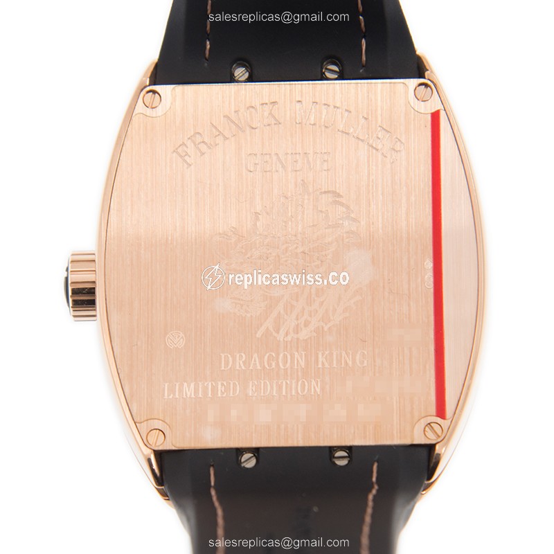 Franck Muller V45 SC DT Dragon King - 18kt Rose Gold - Automatic - Black Dial - Leather Strap - View 3