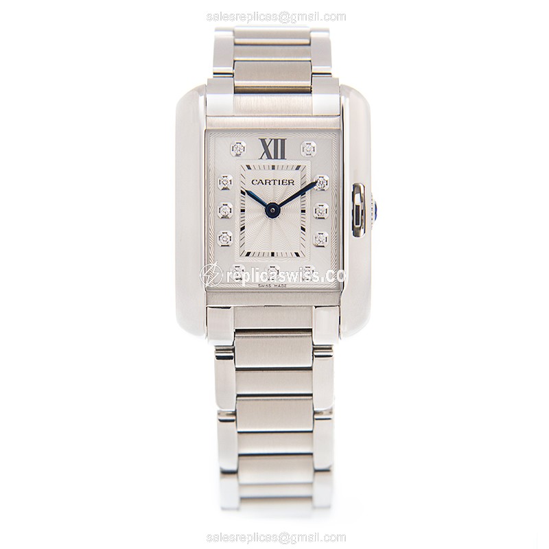 Cartier W4TA0003 Replica - Quartz - Stainless Steel Case - White Dial - Silver Strap - View 2