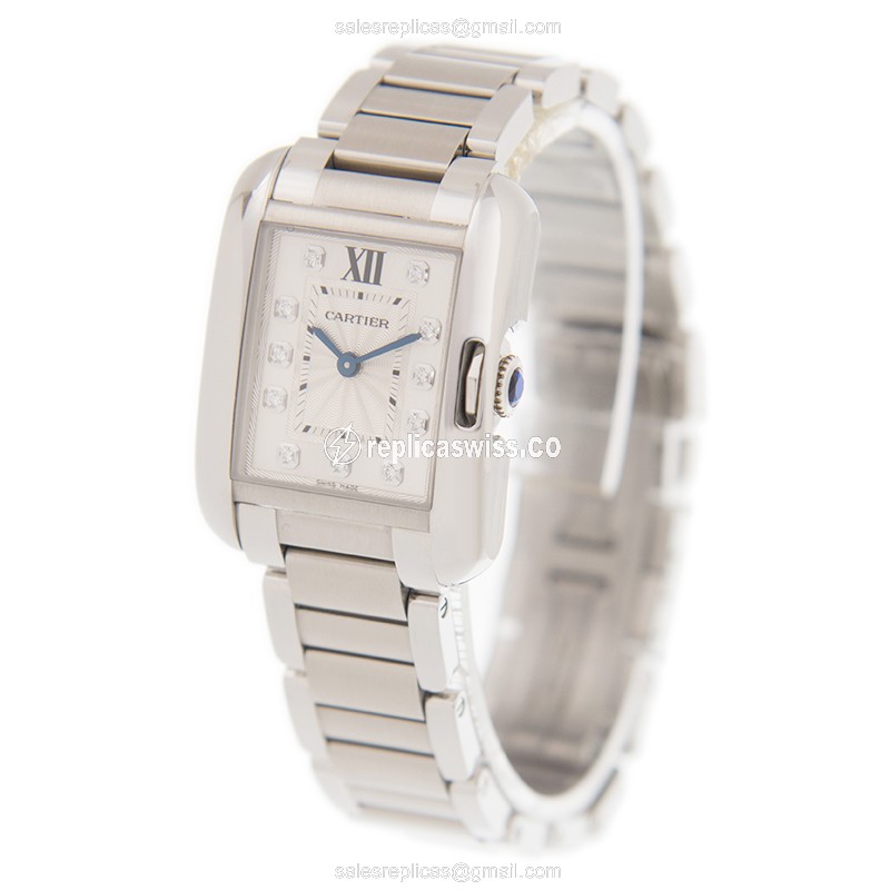 Cartier W4TA0003 Replica - Quartz - Stainless Steel Case - White Dial - Silver Strap - View 3