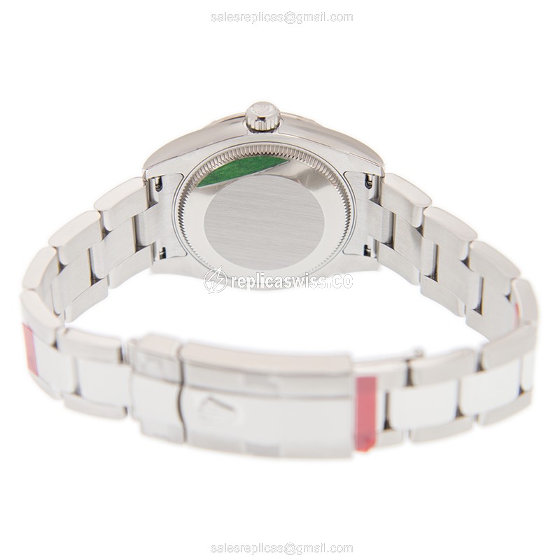 Rolex Lady Datejust Replica - Automatic - White Gold & Steel - Pink Dial - View 4