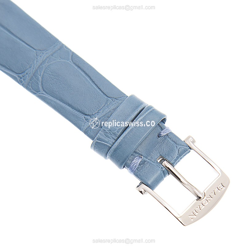 Blancpain Villeret Automatic - Stainless Steel Case - White Dial - Blue Leather Strap - Buckle Clasp - View 4