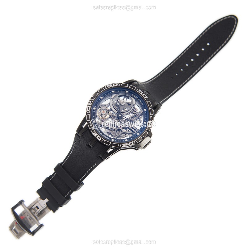 Roger Dubuis RDDBEX0705 EXCALIBUR - Automatic PVD Titanium - Skull Dial - Black Rubber Strap - View 2