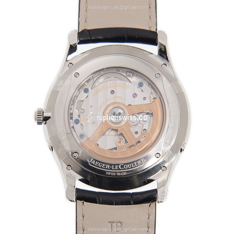 Jaeger-Lecoultre Q1368420 Replica - Ultra Thin - Automatic - Silver Dial - Steel Case - Black Alligator Strap - View 3