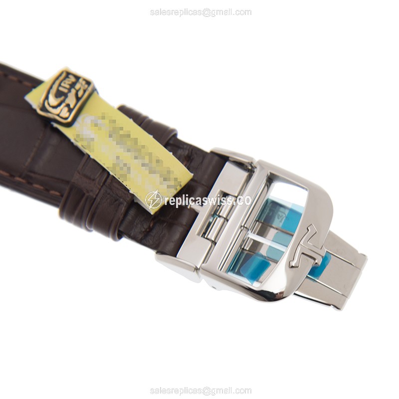 Jaeger-Lecoultre Q1358420 Replica - Ultra Thin - Automatic - Silver Dial - Brown Alligator Strap - View 4