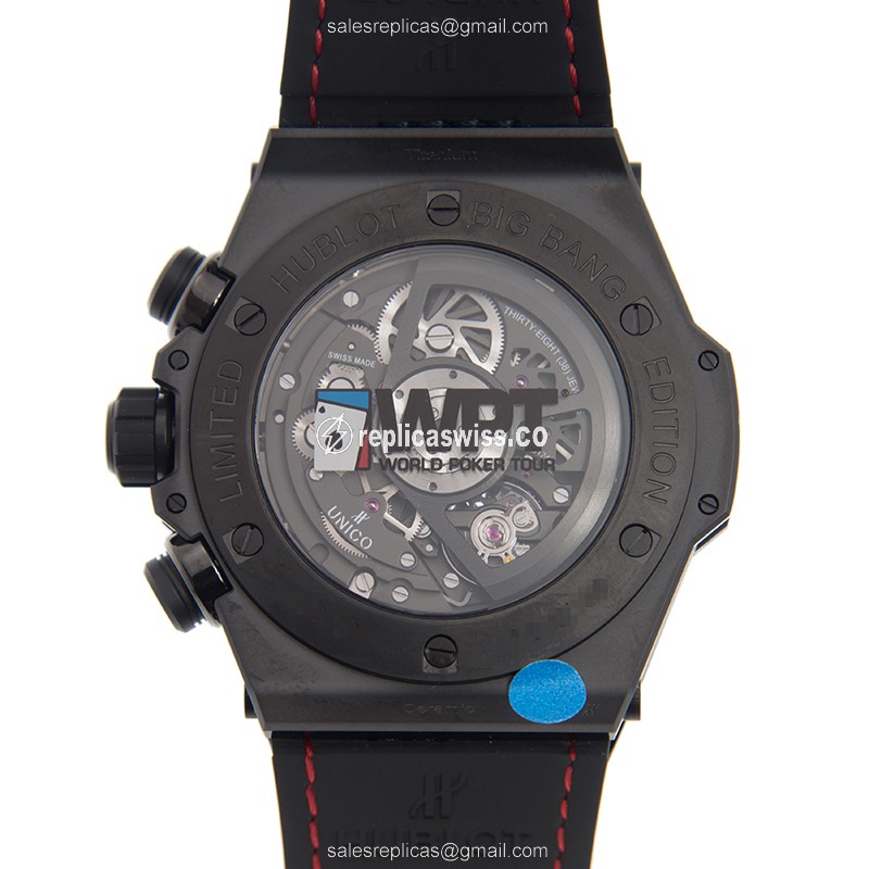 Hublot BIG BANG Replica - Automatic - Black Dial - Ceramics Case - Black Alligator Strap - View 3