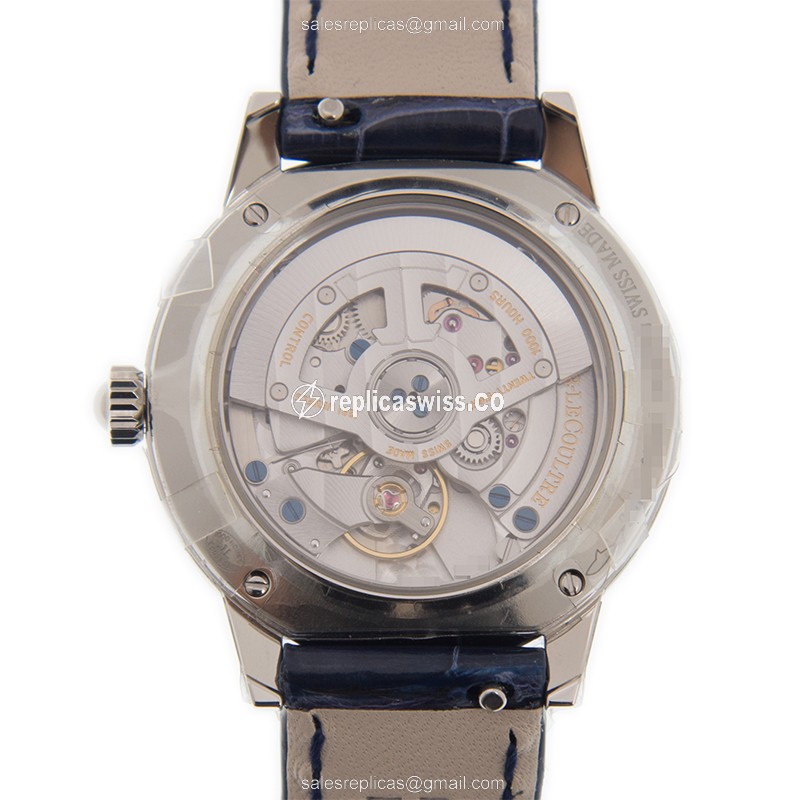 Jaeger-Lecoultre Rendez-Vous Automatic - Diamond-Set Case - Blue Dial - Alligator Blue Strap - View 3