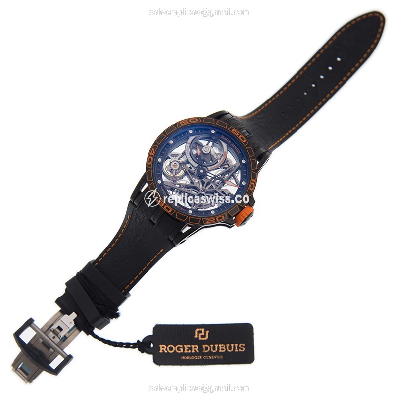 Roger Dubuis RDDBEX0704 EXCALIBUR - Automatic - Titanium Case - Black Dial - Leather Strap - View 3