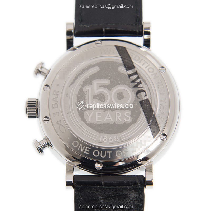 IWC Portofino Replica - Automatic - Stainless Steel - White Dial - Black Alligator Buckle - View 3