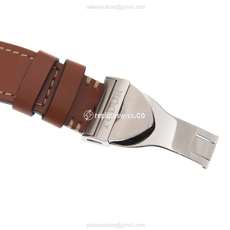 Rolex Heritage Ranger Replica - Automatic - Stainless Steel - Black Dial - Brown Leather Strap - View 4