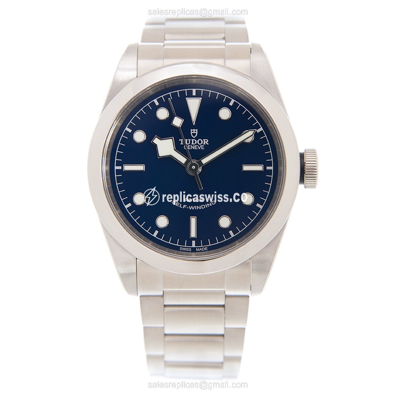Tudor Black Bay 41 Replica - Automatic - Steel Case - Blue Dial - Silver Steel Strap - View 2