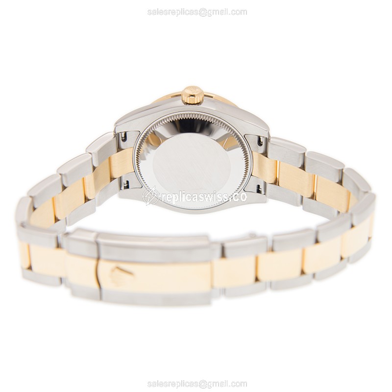 Rolex Datejust Replica - Automatic - 18kt Gold Case - Black Dial on Gold Strap - View 4