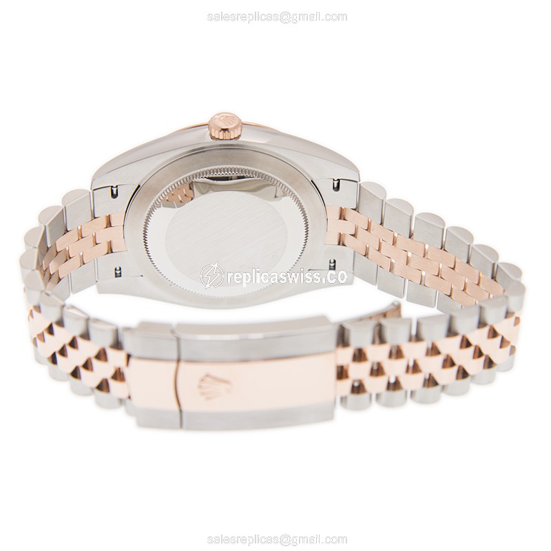 Rolex Datejust Replica - Automatic - 18kt Rose & Steel - Brown Dial - Gold Clasp - View 4