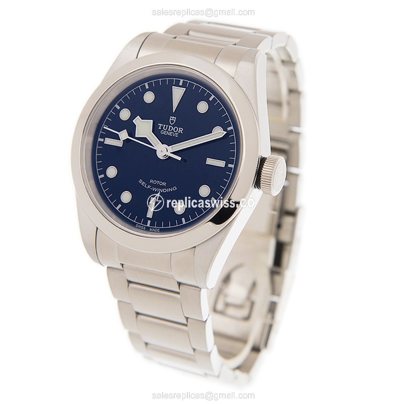 Tudor Black Bay 41 Replica - Automatic - Steel Case - Blue Dial - Silver Steel Strap - View 3
