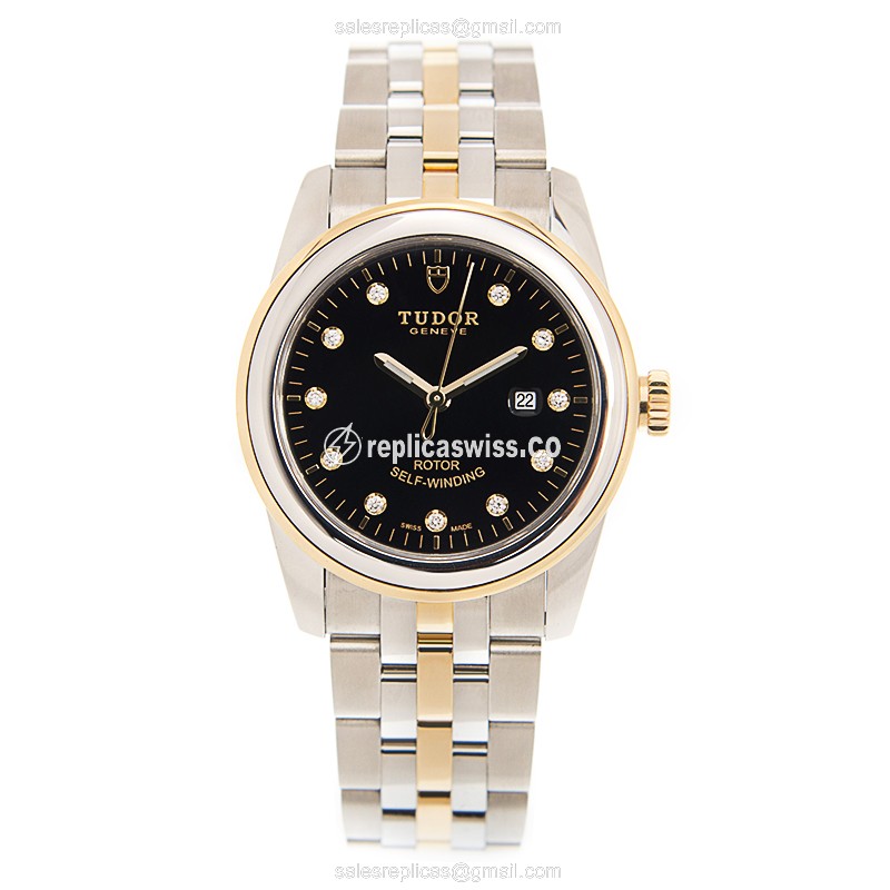 Tudor Glamour Date Replica - Automatic - Steel - Black - 40mm - View 2