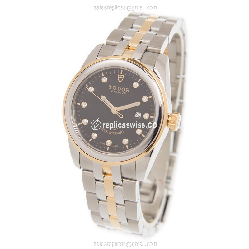 Tudor Glamour Date Replica - Automatic - Steel - Black - 40mm - View 3