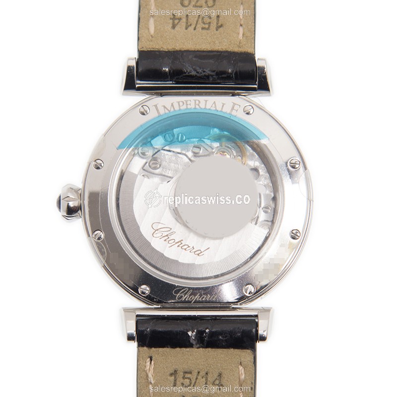 Chopard Imperiale Replica - Automatic - Steel Case - Silver Dial - Black Alligator Strap - View 3