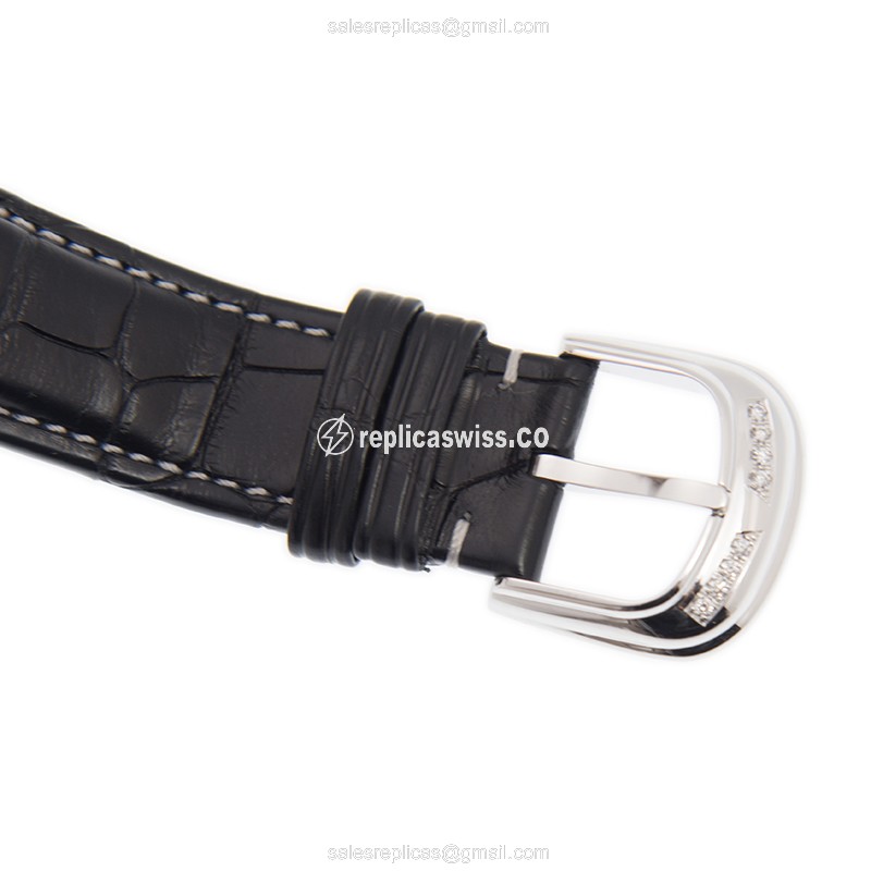 Franck Muller 8900 SC DT GPG Full Diamond - Automatic - 18kt White Gold - White Dial - Black Alligator Strap - View 4