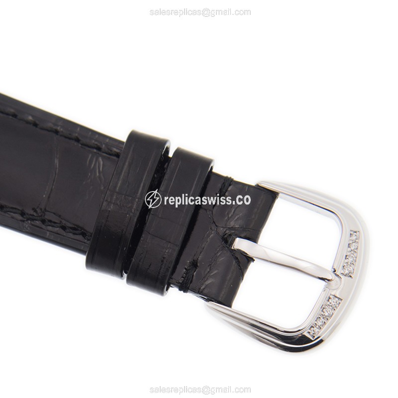 Franck Muller 6850SC D CD Curvex - Auto 18kt White Gold - Diamond - Silver Dial - Black Alligator Buckle - View 4