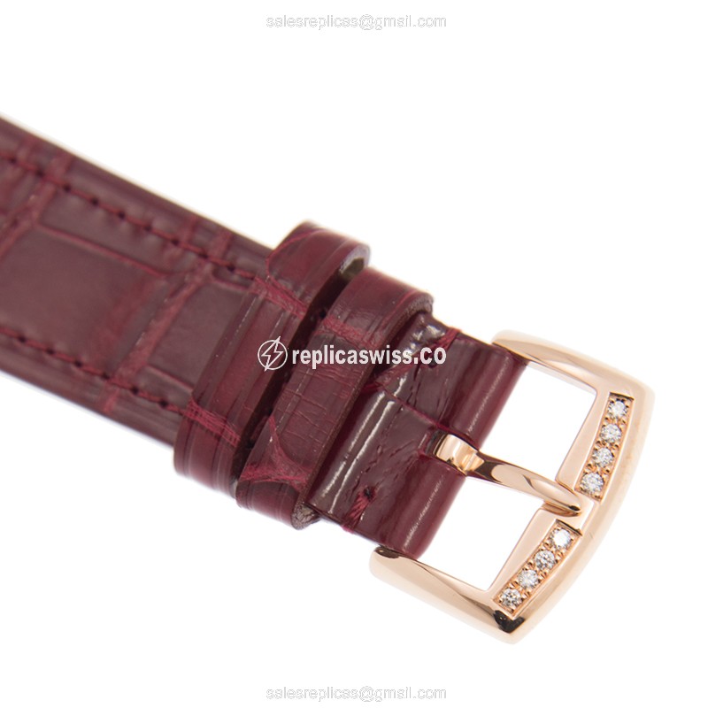 Franck Muller 952 QZ REL MOP RS D 1R CRASY HEART Replica - Quartz - 18kt Gold - White Dial, Diamond Bezel - View 4