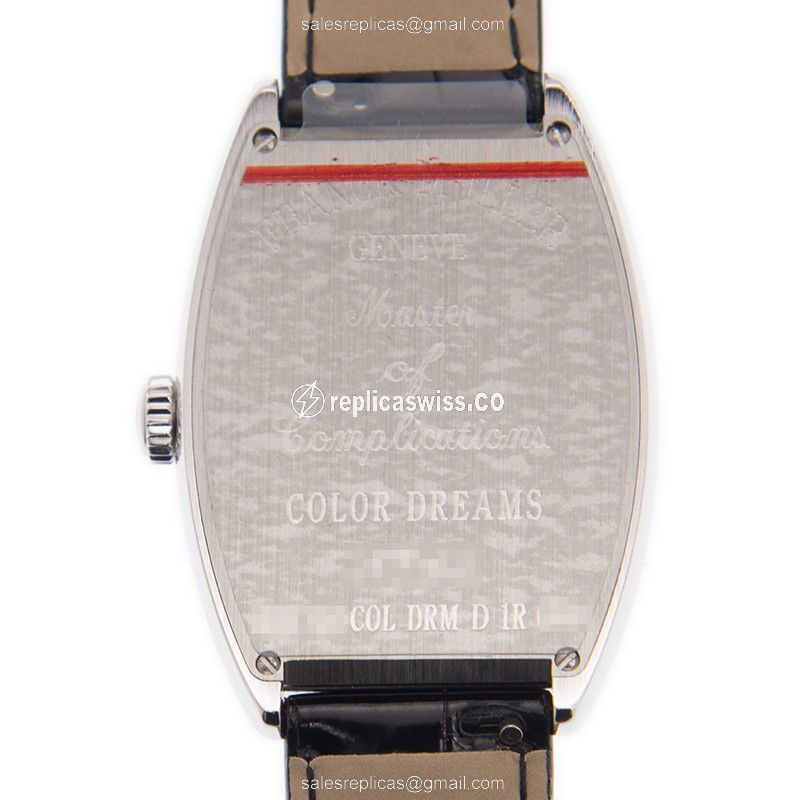 Franck Muller 2852 QZ COL DRM D 1R CD8 Quartz - Diamond Case - White Dial - Black Alligator Strap - View 3