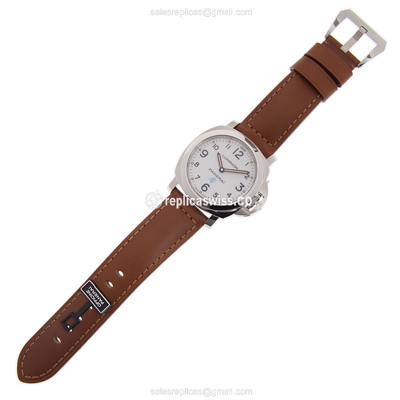 Panerai PAM00775 LUMINOR - Manual - Steel Case - White Dial - Brown Leather Strap - View 2