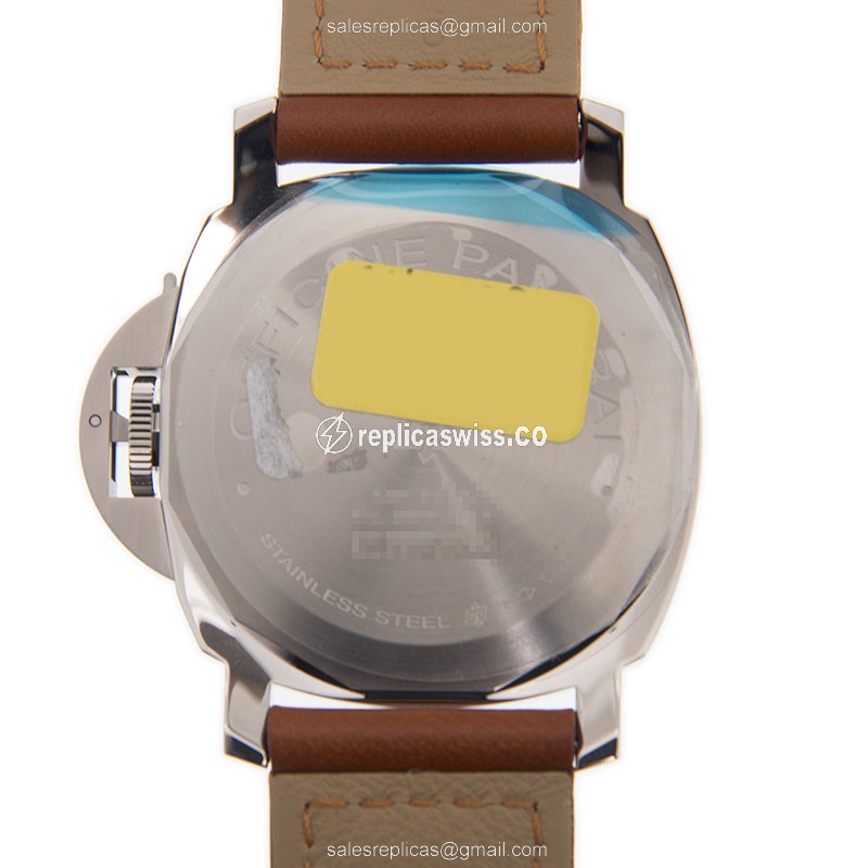 Panerai PAM00775 LUMINOR - Manual - Steel Case - White Dial - Brown Leather Strap - View 3
