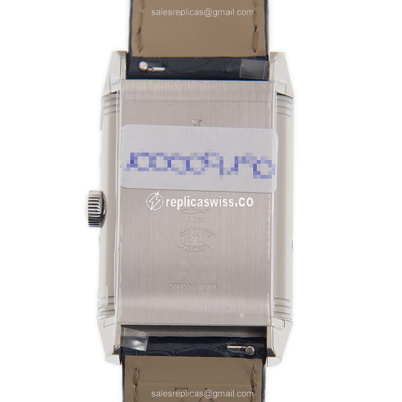 Jaeger-Lecoultre Q3958420 REVERSO - Manual - Steel Case - Silver Dial - Blue Alligator Strap - View 3