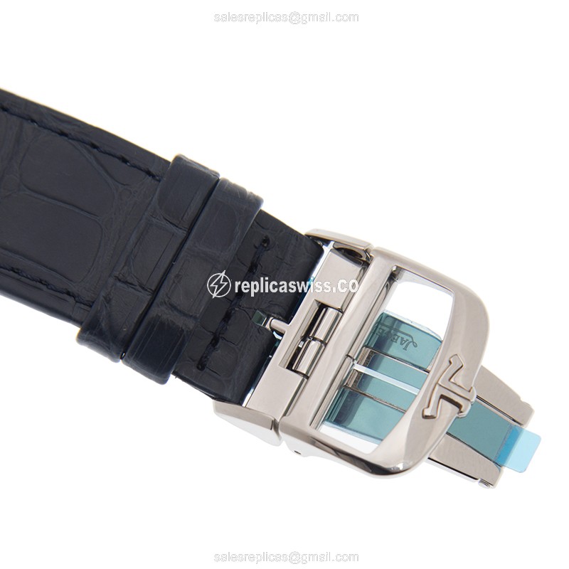 Jaeger-Lecoultre Q3958420 REVERSO - Manual - Steel Case - Silver Dial - Blue Alligator Strap - View 4