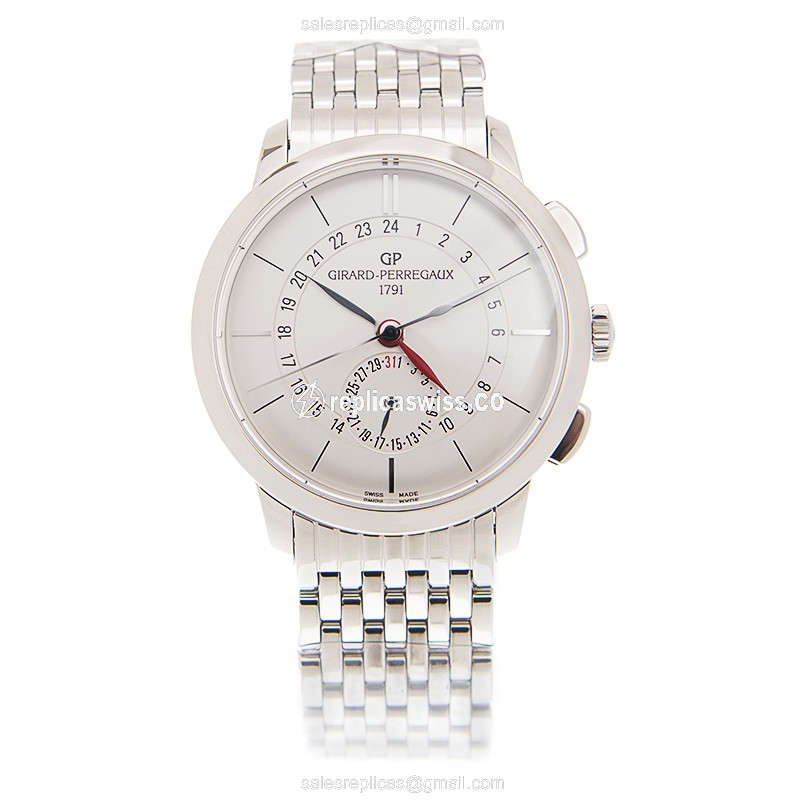 Girard Perregaux 1966 Replica - Automatic - Silver Steel Case - Sapphire Crystal - Silver Band - View 2