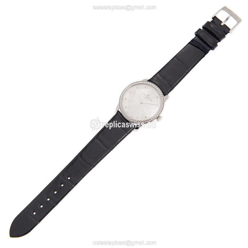 Girard Perregaux 1966 Automatic - Stainless Steel - Diamond Dial - Silver - Black Alligator Strap - View 2