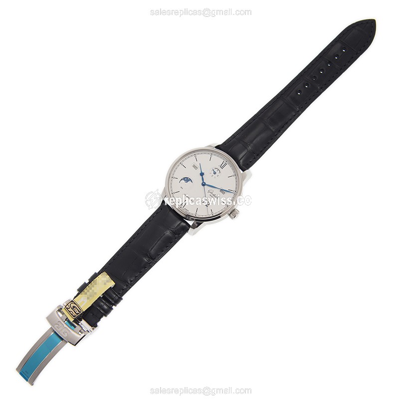 Glashutte Senator Skeletonized Replica - Automatic - Steel - White Dial - Black Alligator Strap - View 2
