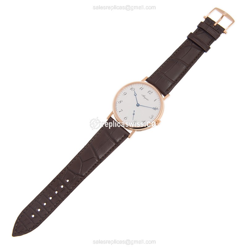 Breguet 7147BR/29/9WU Classic - Automatic 18kt Rose Gold - White Dial, Brown Alligator Buckle - View 2