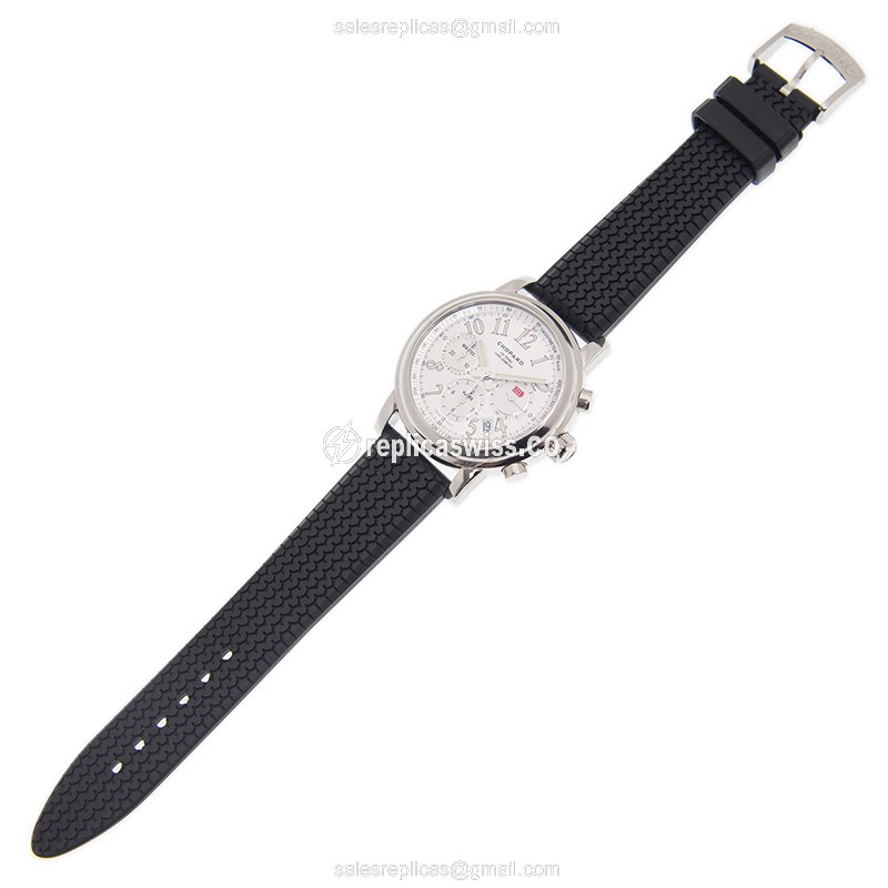 Chopard 168511-3015 Replica - Automatic - Steel Case - Silver Dial - Black Rubber Strap - View 2
