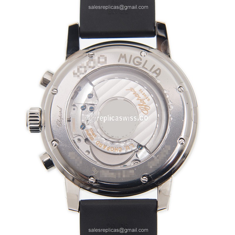 Chopard 168511-3015 Replica - Automatic - Steel Case - Silver Dial - Black Rubber Strap - View 3