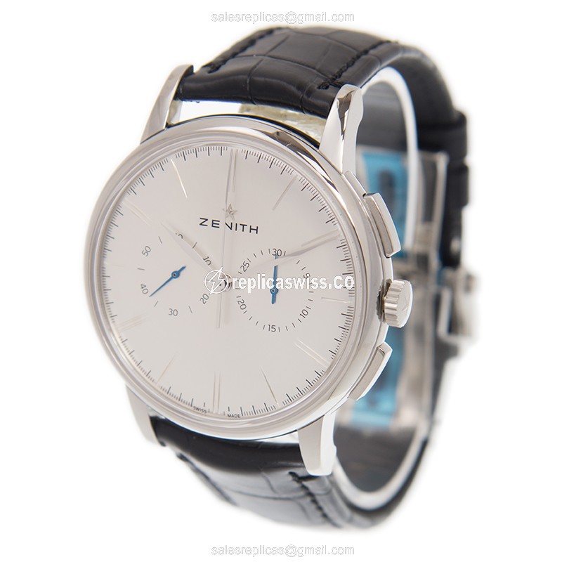 Zenith Elite Replica Watch - Automatic - Steel - Alligator - View 3