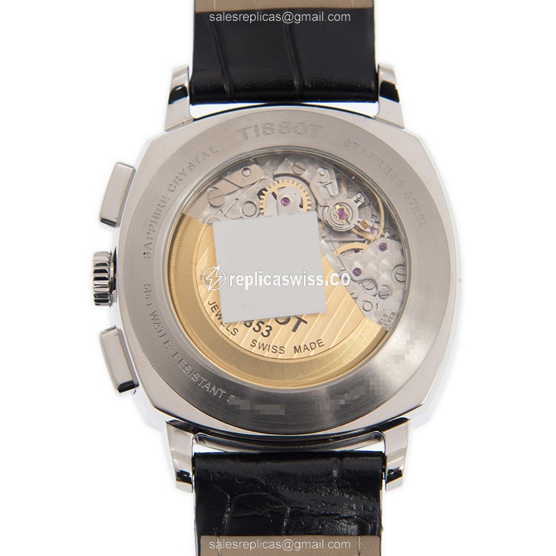 Tissot T-CLASSIC Replica - Automatic - Steel Case - Black Dial - Leather Strap - View 3