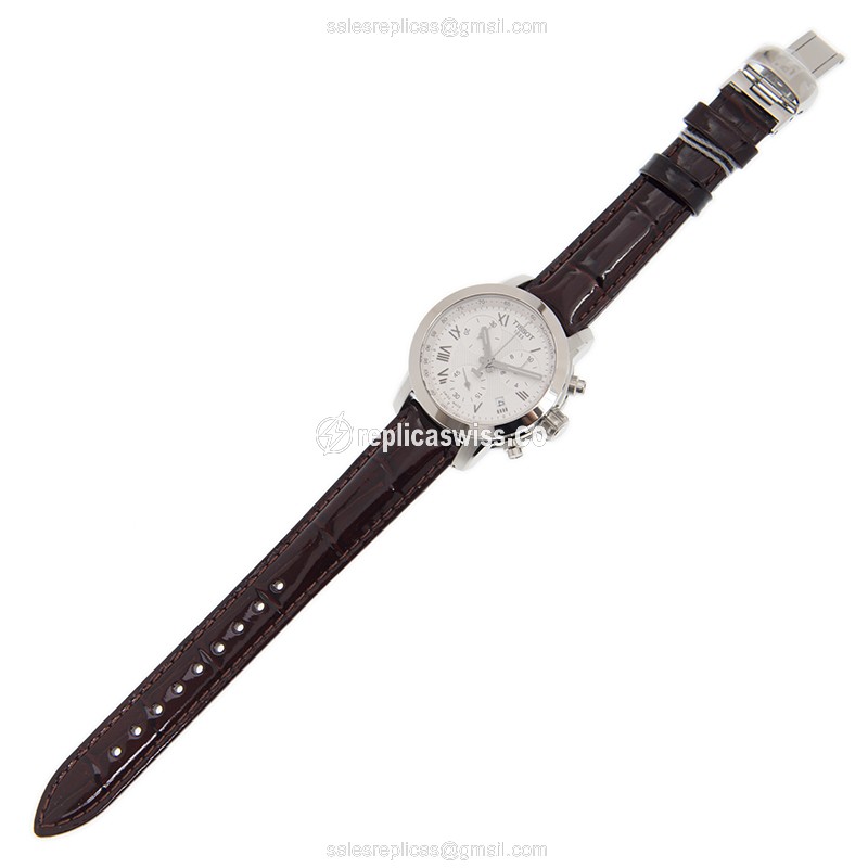 Rolex T-SPORT Quartz - White Dial - Brown Leather - Automatic - 16mm Clasp - View 2