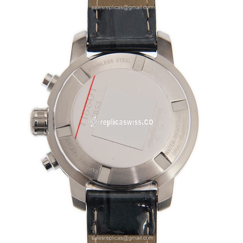 Tissot T055.217.16.038.00 Quartz - Stainless Steel Case - White Dial - Black Leather Strap - View 3