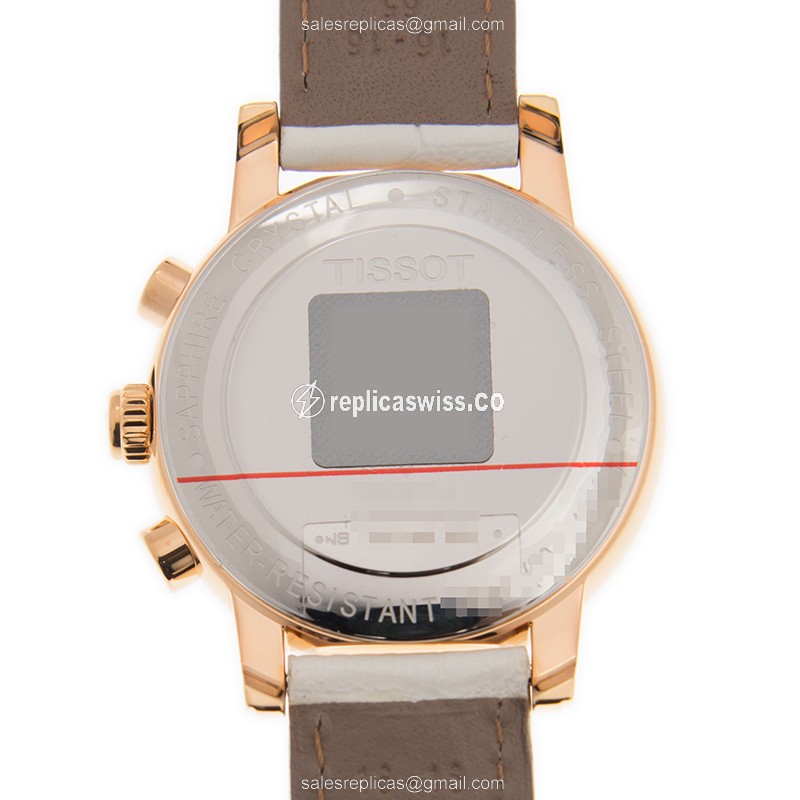 Tissot T-LADY Quartz - Stainless Steel Case - White Dial - Leather Strap - White Clasp - View 3