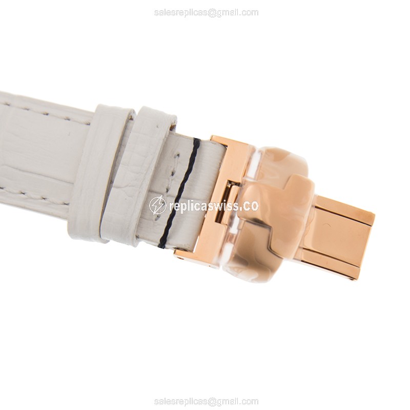 Tissot T-LADY Quartz - Stainless Steel Case - White Dial - Leather Strap - White Clasp - View 4