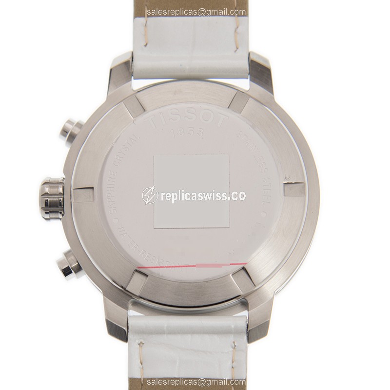 Tissot T-SPORT Quartz - White Dial - Steel Case - Leather strap - White Clasp - View 3