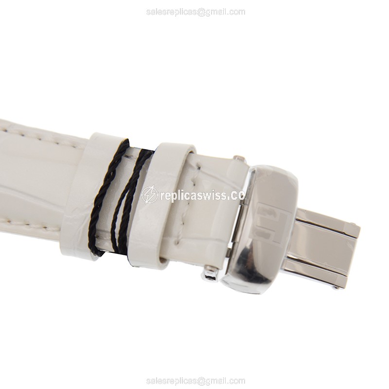 Rolex T-CLASSIC Replica - Automatic - Stainless Steel - White Dial, Leather Strap - View 4