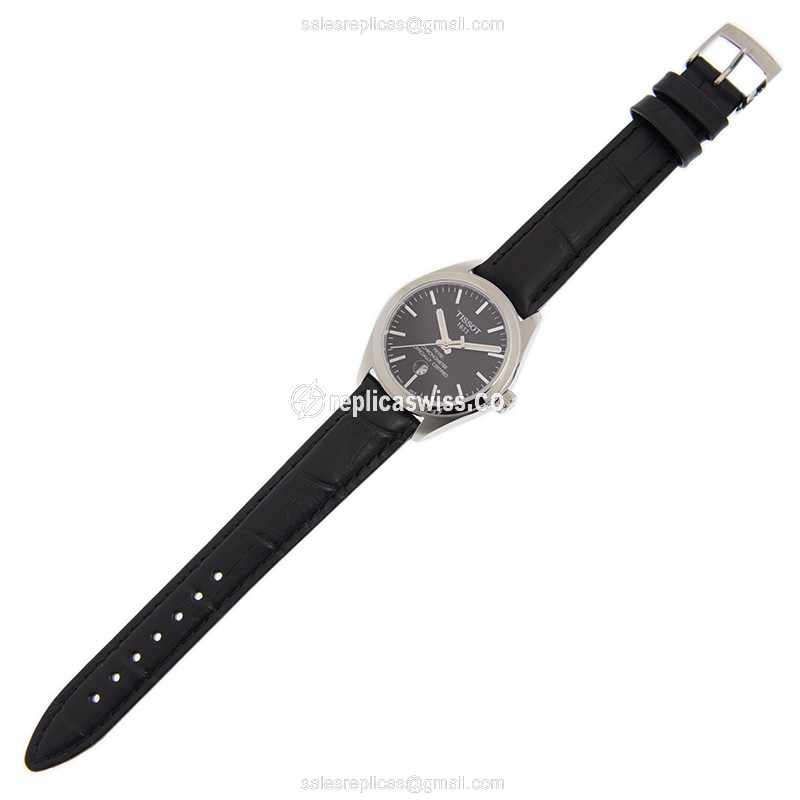 Tissot T-CLASSIC Quartz - Black Dial - Leather Strap - Buckle Clasp - View 2