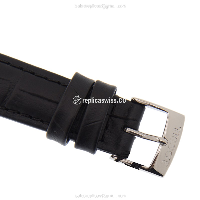 Tissot T-CLASSIC Quartz - Black Dial - Leather Strap - Buckle Clasp - View 4