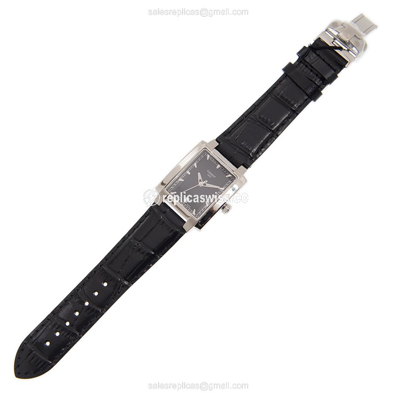 Tissot T-TREND Quartz - Black Dial - Leather Strap - Stainless Steel Case - View 2