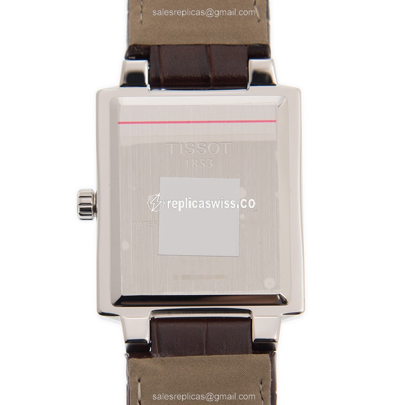 Rolex T-TREND Quartz - Silver Dial - Steel Case - Brown Leather Strap - View 3