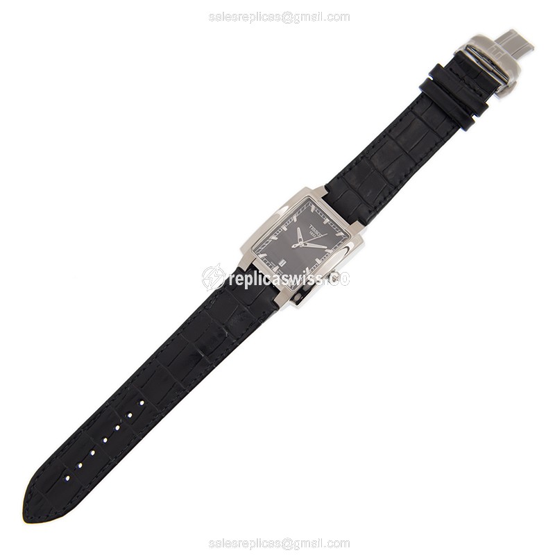Tissot T-TREND Quartz - Black Dial - Leather Strap - Stainless Steel Case - View 2