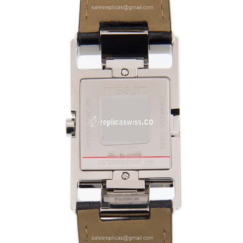 Tissot T-TREND Quartz - Black Dial - Leather Strap - Clasp - Stainless Steel Case - View 3