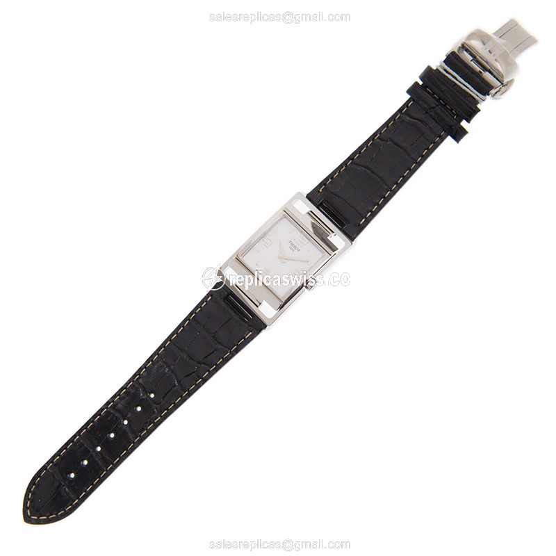 Tissot T-TREND Quartz - White Dial - Leather Strap - Black Clasp - 16mm Case - View 2